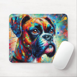 Tapis De Souris Coloré Pop Art Boxer Chien Chien Chien Chien Chien