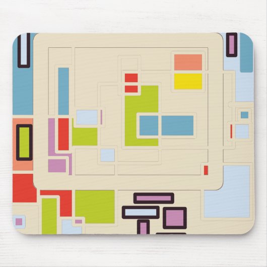 Tapis De Souris Colorful Abstract Geometric Rectangle Pattern Art (Devant)
