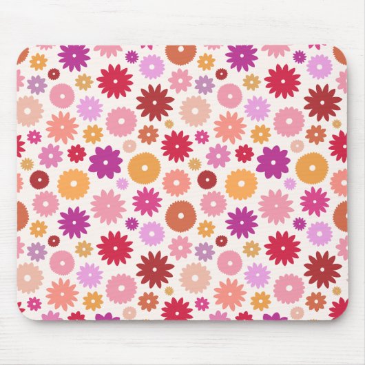 Tapis De Souris Colorful Blooms Pattern (Devant)