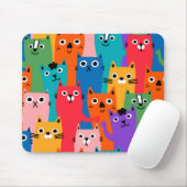 Tapis De Souris Colorful cats (Avec souris)