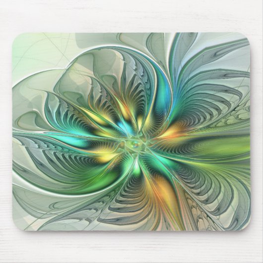 Tapis De Souris Colorful Fantasy Modern Abstract Flower Fractal (Devant)