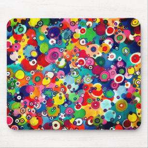 Tapis De Souris Colorful Happy Little Circles Oeuvre originale