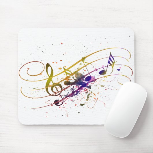 Tapis De Souris Colorful music splatter (Avec souris)