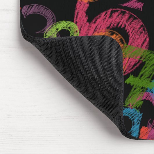 Tapis De Souris Colorful Numbers Math Graffiti (Coin)
