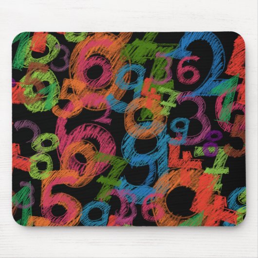 Tapis De Souris Colorful Numbers Math Graffiti (Devant)