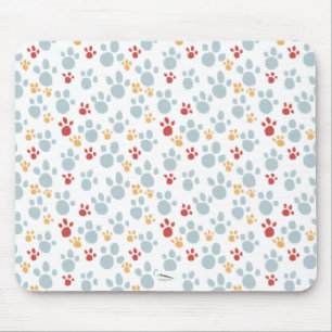 Tapis De Souris Colorful Paw Print Pattern