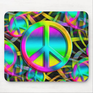 Tapis De Souris Colorful PEACE seamless pattern + your ideas