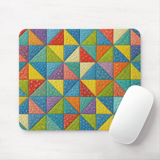 Tapis De Souris Colorful Pinwheel Quilt Design (Avec souris)