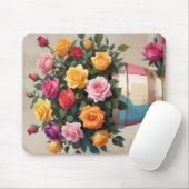 Tapis De Souris Colorful roses bouquet (Avec souris)