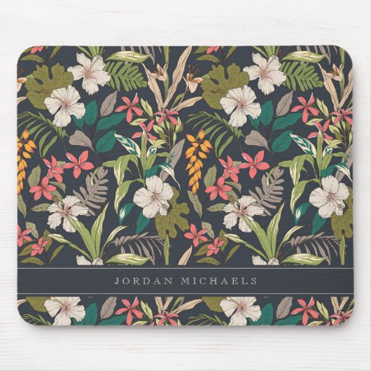 Tapis De Souris Colorful Tropical Flower Pattern (Devant)