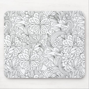 Tapis De Souris Coloriez-moi avant de donner Fleur•Sur mesure