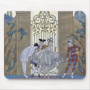 Tapis De Souris Columbine, illustration pour des "fêtes Galantes"