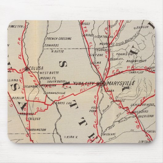 Tapis De Souris Colusa, Yolo, Napa, Butte, Yuba, Sutter, Solano (Devant)