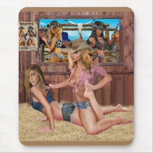 TAPIS DE SOURIS COMBAT DE CATCH ENTRE FEMMES DE FERME