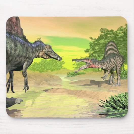 Tapis De Souris Combat de dinosaures de Spinosaurus - 3D rendent (Devant)