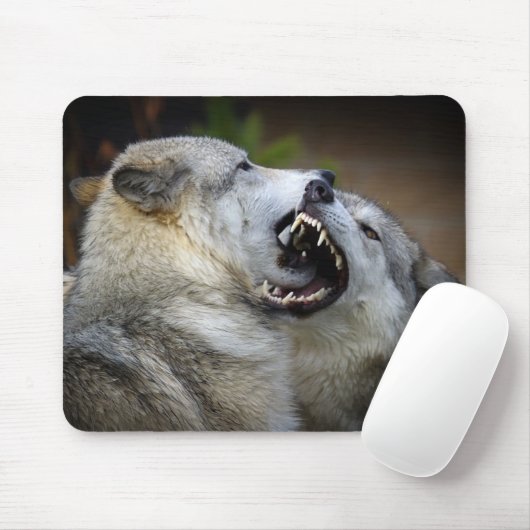 Tapis De Souris Combat de loup (Avec souris)