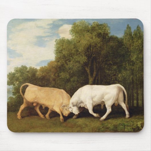 Tapis De Souris Combat de taureaux de George Stubbs |, 1786 (huile (Devant)
