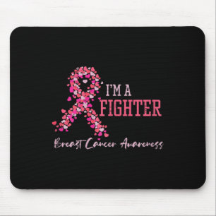 Tapis De Souris Combattre Coeurs de Ruban rose Sensibilisation au 