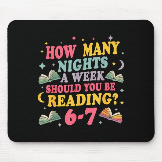 Tapis De Souris Combien de nuits de lecture 67 Meme Six Seven Prof (Devant)