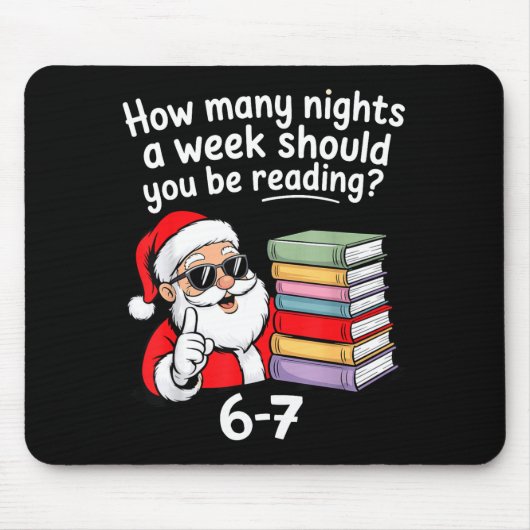 Tapis De Souris Combien de nuits de lecture Professeur 67 Noël Six (Devant)