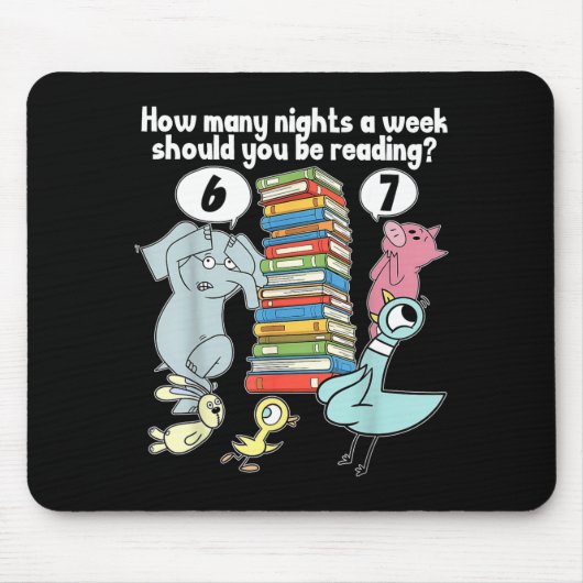 Tapis De Souris Combien de nuits par semaine devriez-vous lire_ 6– (Devant)