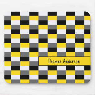 Tapis De Souris Combinaison de couleurs jaune, noir et gris