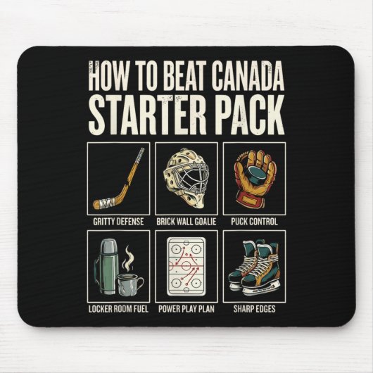 Tapis De Souris Comment Battre le Canada Starter Pack Drôle de Hoc (Devant)