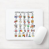Tapis De Souris Compétences d'adaptation en santé Alphabet Enseign (Avec souris)