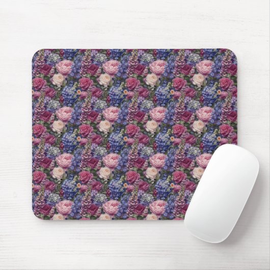 Tapis De Souris Composition florale dense de jardin anglais (Avec souris)