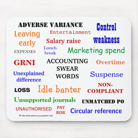 Tapis De Souris COMPTABILISATION DES MOTS ESSENTIELS agaçant Funny (Devant)