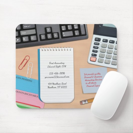 Tapis De Souris Comptable Arrière - plan de bureau Mousepad (Avec souris)