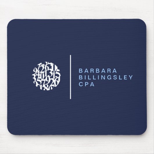 Tapis De Souris Comptable du Logo II des numéros modernes (Devant)