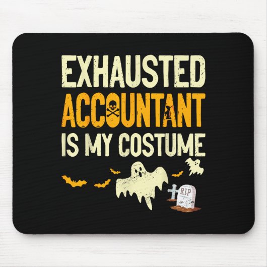 Tapis De Souris Comptable épuisé Cpa Halloween Drôle Comptable (Devant)