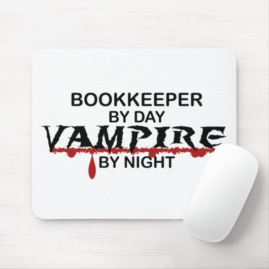 Tapis De Souris Comptable par jour, vampire par nuit (Avec souris)