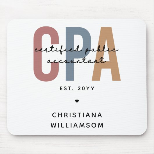 Tapis De Souris Comptable Public Certifié CPA Retro (Devant)