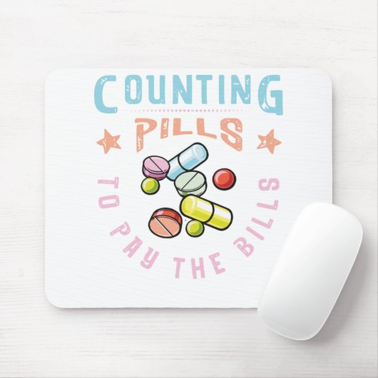Tapis De Souris Compter les pilules pour payer les factures pharma (Avec souris)