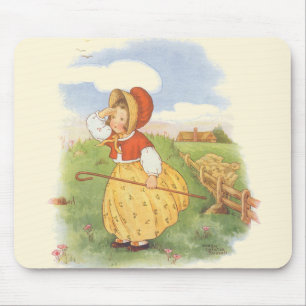 Tapis De Souris Comptine de la nurserie de Little Bo Peep vintage 
