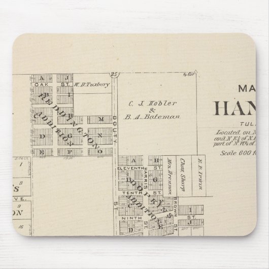 Tapis De Souris Comté de Hanford, Tulare (Devant)