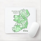 Tapis De Souris Comtés de carte de l'Irlande (Avec souris)