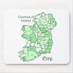 Tapis De Souris Comtés de carte de l'Irlande