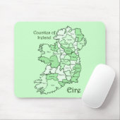 Tapis De Souris Comtés de carte de l'Irlande (Avec souris)