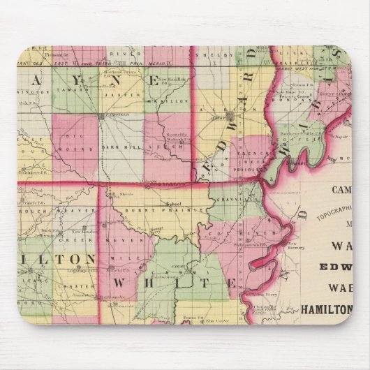 Tapis De Souris Comtés de Wayne, Edwards, Wabash, Hamilton, White (Devant)