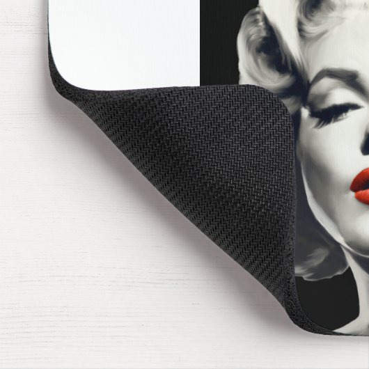 Tapis De Souris CON24BW-V4 lèvres rouges Marilyn DANS BLACK.tif (Coin)