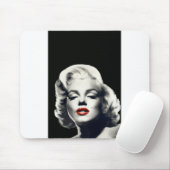 Tapis De Souris CON24BW-V4 lèvres rouges Marilyn DANS BLACK.tif (Avec souris)