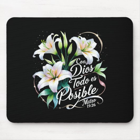 Tapis De Souris Con Dios Todo Es Sible Mateo 19_26 Gift  (Devant)