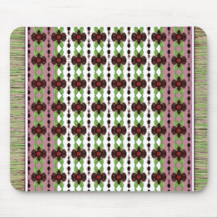 Tapis De Souris Concepteur à fleurs noir et blanc rose