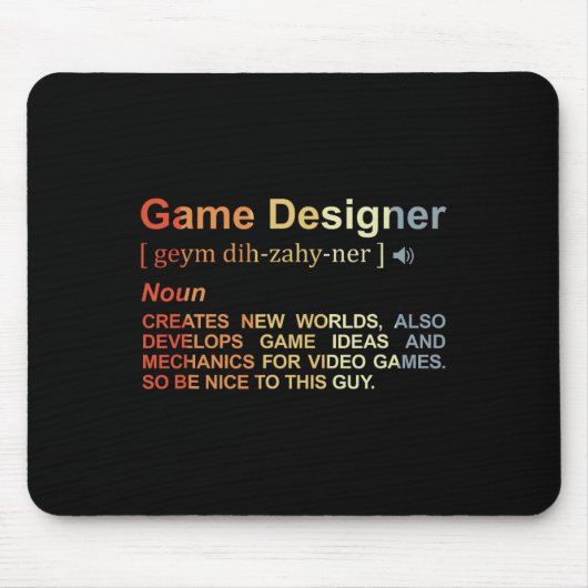 Tapis De Souris Concepteur de jeux Définition Programmateur de jeu (Devant)