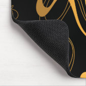 Tapis De Souris Conception abstraite classique jaune et noir (Coin)