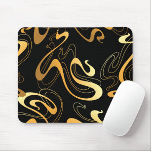 Tapis De Souris Conception abstraite classique jaune et noir