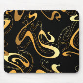 Tapis De Souris Conception abstraite classique jaune et noir (Devant)
